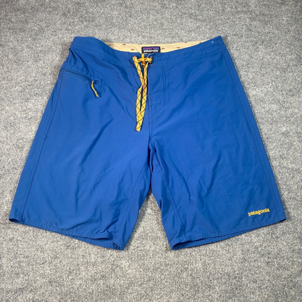 Patagonia Board Shorts Mens 35 Blue Stretch Surf Swim Trunks Quick Dry Outdoor